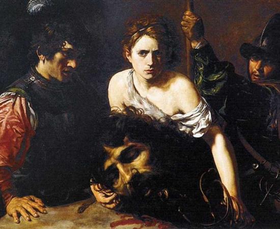 "David with the Head of Goliath," circa 1615–16 by Valentin de Boulogne (French, Coulommiers-en-Brie 1591–1632 Rome) Museo Thyssen-Bornemisza, Madrid.