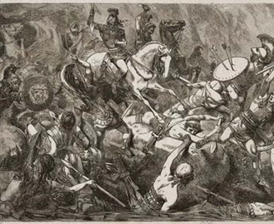 The fall of the Athenian army in Sicily during the Peloponnesian War in 413 BC as depicted in an 1893 illustration by J.G.Vogt.