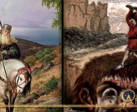 Features The Return of the Crusader by Karl Friedrich Lessing, and an illustration from Jack the Giant Killer