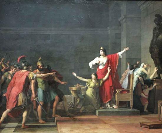 King Cassander and his army on the left about to arrest Olympias (mother of Alexander the Great) on the right, in a painting by Jean-Joseph Taillasson (1745-1809). Cassander, it is said, executed this extremely powerful and much-loved woman, who fought valiantly for her family until the end.             Source: Jean-Joseph Taillasson / Public domain
