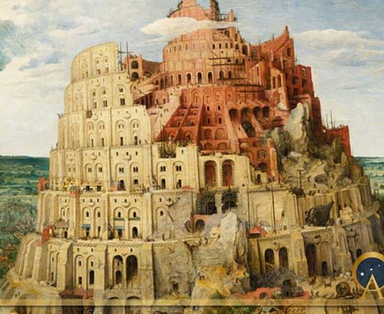 Pieter Bruegel's The Tower of Babel depicts a traditional Nimrod inspecting stonemasons. (1563) (Public Domain)