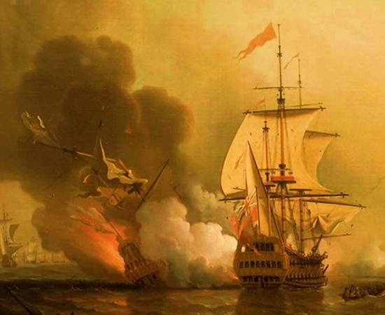 Battle of the sinking of the San Jose.  Action off Cartagena, May 28, 1708.