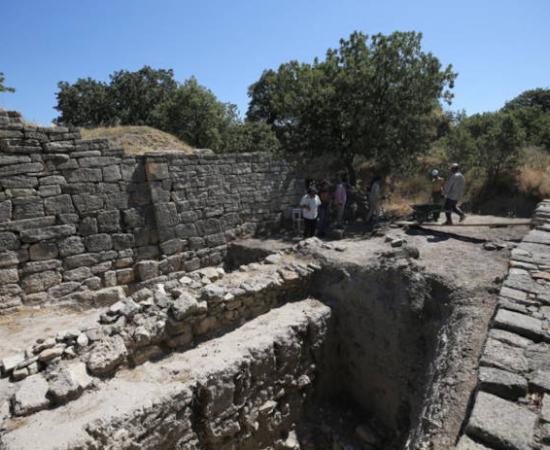 Archaeological excavations at the ancient city of Troy in Çanakkale, Turkey