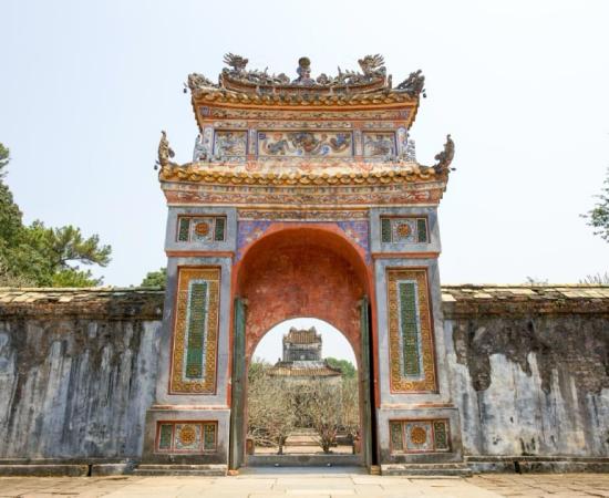The Gate of Imperial Tomb of Emperor Tu Duc in Hue, Vietnam.