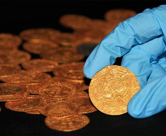 Tudor coins discovered in surprising hoard in the garden of a house in the New Forest, Hampshire. Source: The Trustees of the British Museum.
