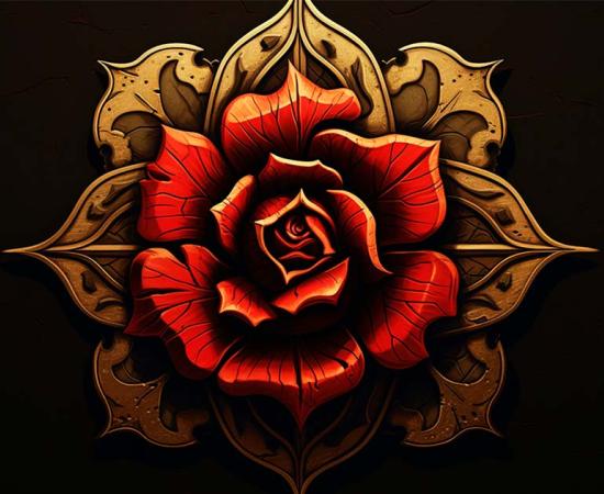 Illustration of a Tudor rose. The Tudor rose symbolized unity under the Tudors, merging the white rose of York and red rose of Lancaster.  Source: Cassidy / Adobe Stock