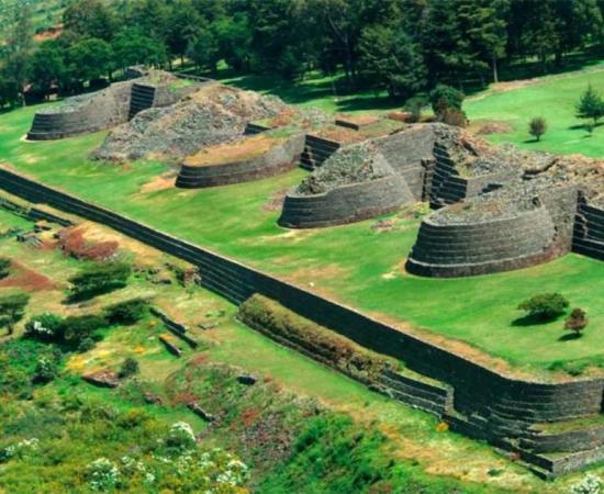 The ruined pyramids at Tzintzuntzan. Source: Secretaría de Turismo de Michoacán