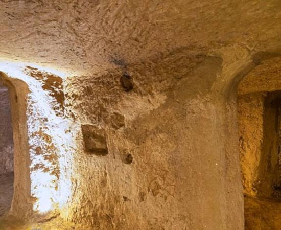 Underground city in Nushabad, Kashan, Iran, similar in design to the underground city found in Abarkuh. 