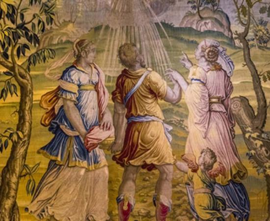 Medieval tapestry in Ecouen Castle, Ecouen, France. Source: photogolfer / Adobe Stock.