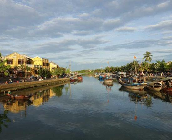Boats on the river in Hoi An. 