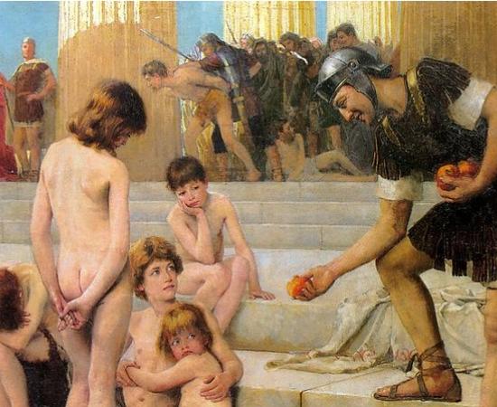 Painting Captives in Rome, by Charles Bartlett. Source: Public Domain