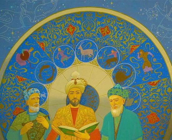 Painting of astronomers located at the Ulugh Beg Observatory in Samarkand, Uzbekistan. Source: LoggaWiggler / CC0