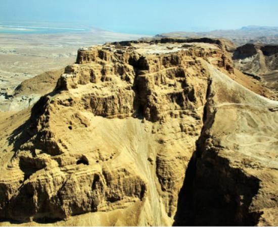 Masada showing the siege ramp built by the Roman army