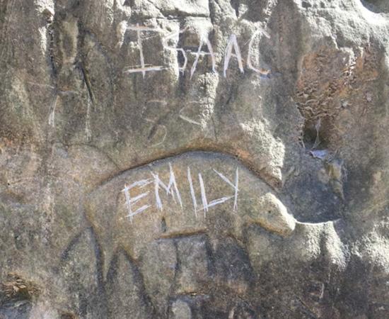 The U.S. Army Corps of Engineers at Kanopolis Lake recently discovered vandalism to an ancient petroglyph and is seeking information from the public.