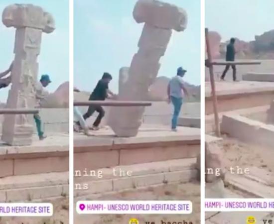 Hampi’s UNESCO world heritage site being wrecked by vandals.