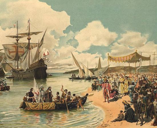 Painting of Vasco de Gama departing for India in 1497.