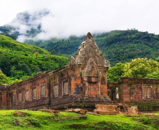 The ruins of the temple sanctuary at Vat Phou, Laos