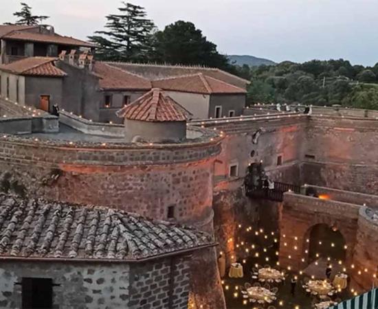 Viano Castle opening, viewed at night.  Source: Marcello Assandri
