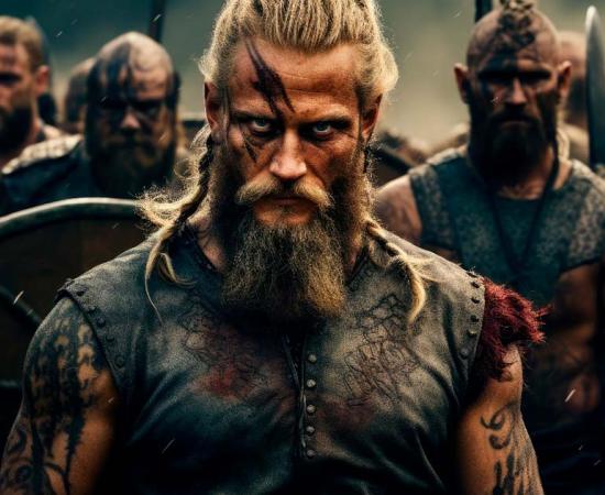 Viking warriors facing down death.	Source:  AdamantiumStock/Adobe Stock