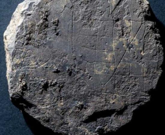 The Viking gaming board which has been found in Aberdeenshire, Scotland. 