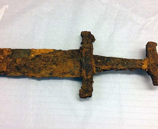 The 1,000-year-old Viking sword discovered in Iceland. 