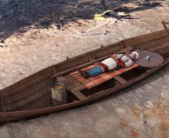 Reconstruction of a Viking ship burial. YouTube Screenshot / Norwegian Sci-Tech News