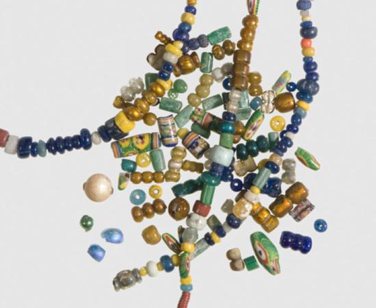 Beads found in at the medieval Ribe, Denmark Viking center, which was the basis for a new radiocarbon dating model applied to Viking Age trade. 	Source: The Museum of Southwest Jutland / Nature