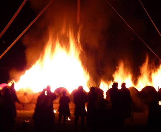 Photo of Viking figures before a great fire. Would flames await Pagans in Hell?