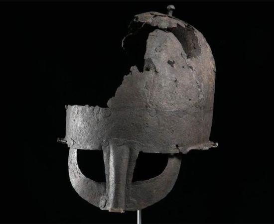Researchers have re-evaluated a helmet discovered in the 1950s in Yarm, Stockton-on-Tees. Known as the Yarm helmet, this is the first Anglo-Scandinavian helmet to have been discovered in Britain and is the second nearly complete Viking-era helmet discovered in the world to date. Source: Durham University.