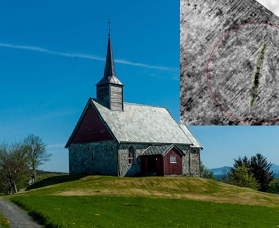 The Viking ship burial was found by the old Edøy church in Norway. 