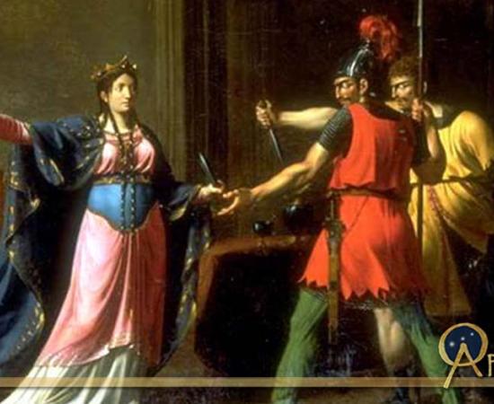 Frédégonde armant les meurtriers de Sigebert (Fredegund and the assassins of Sigebert) by Emmanuel Herman Joseph Wallet 