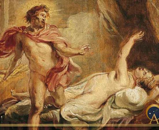 Death of Semele, caused by the Theophany of Zeus without a mortal disguise, by Peter Paul Rubens (1640) (Public Domain)