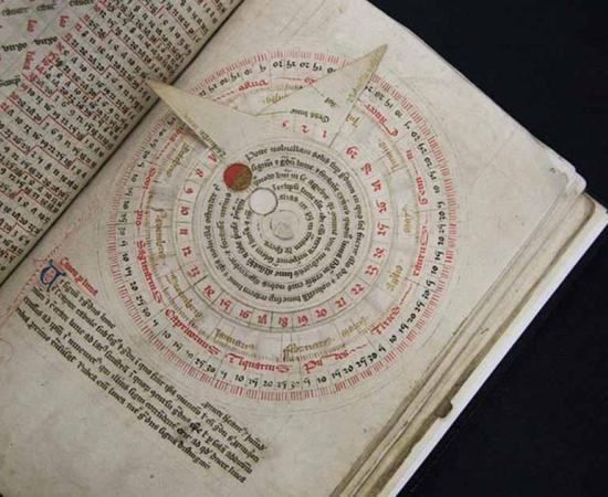 A volvelle from a 14th century English manuscript is on display at the J. Paul Getty Museum. 	Source: The J. Paul Getty Museum/Getty
