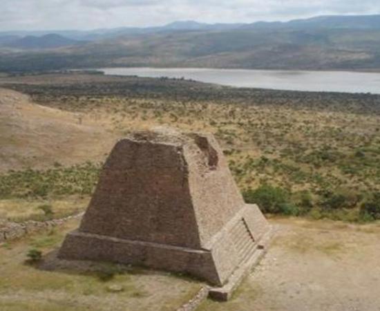 The Votive Pyramid of the archeological zone of La Quemada, Mexico 
