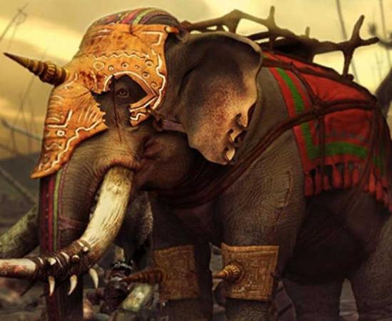 Modern representation of a Carthaginian war elephant.