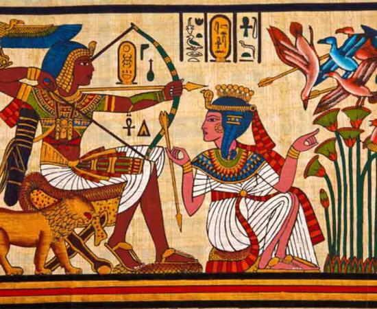 Example of a brightly painted antique papyrus, as could benefit from wasabi’s preservative qualities.	Source: Thomas Sztanek/Adobe Stock