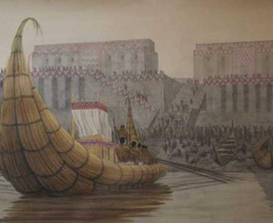 Re-creation of the port at the Sumerian city of Eridu. 