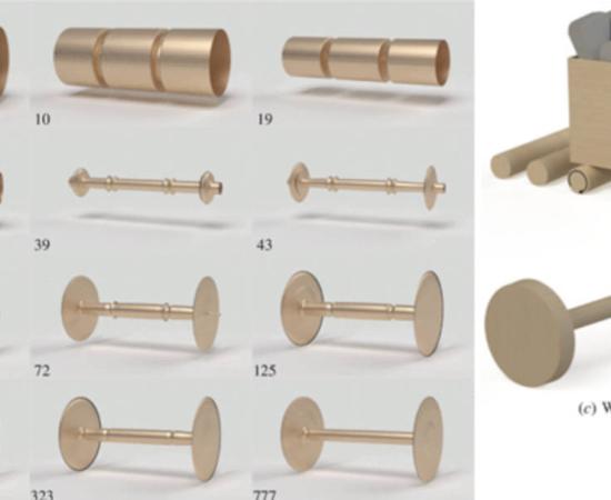 : Images show progression of the wheelset design during execution of the topology optimization algorithm in this study