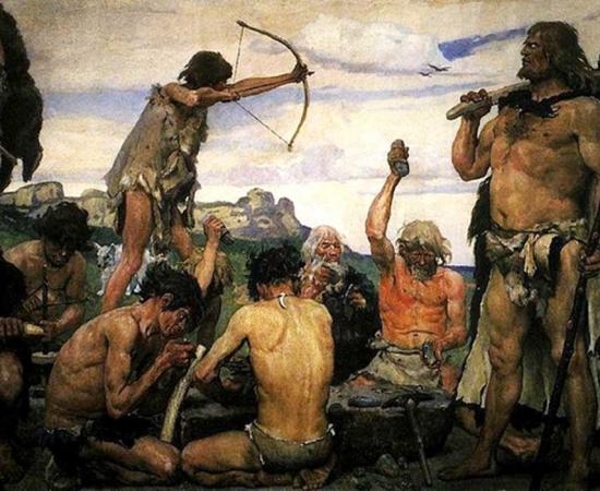 Painting ‘The Stone Age.’ 