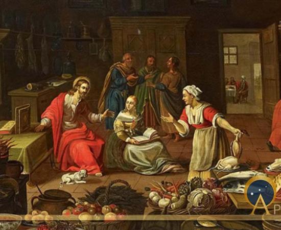 Christ at the home of Martha and Mary by Georg Friedrich Stettner, 17th century 