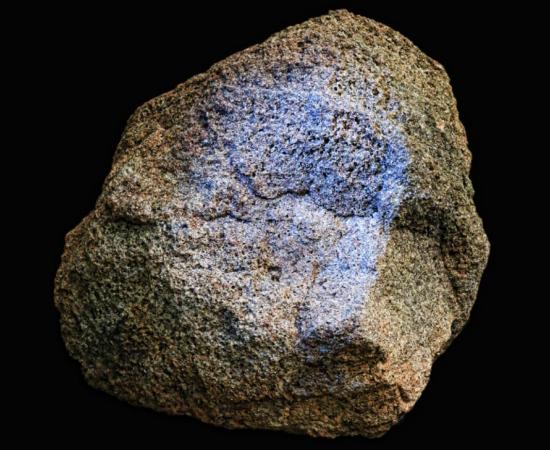 Yamacutah Statue Head showing blue pigment.