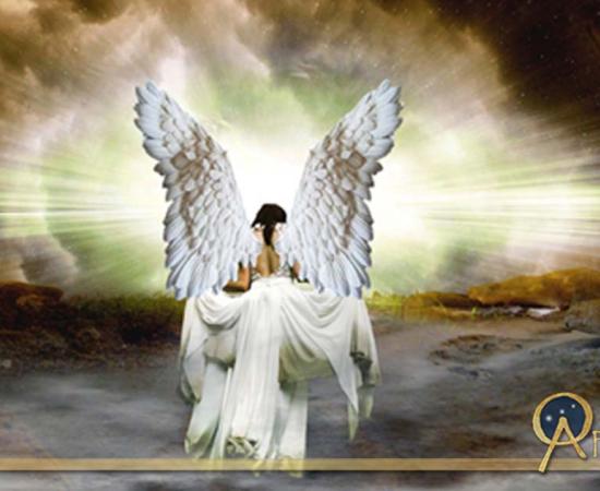 Angel entering heaven 