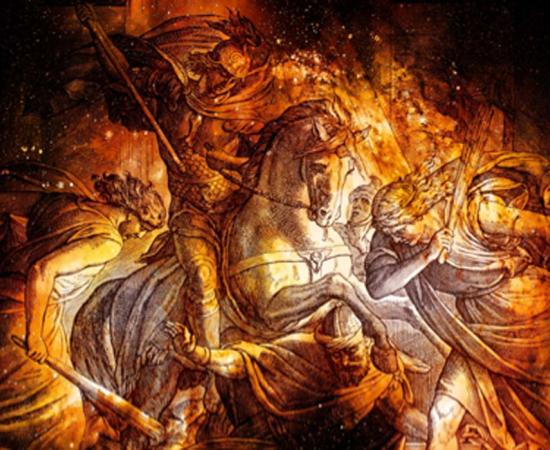 Representation of the biblical war mentioned on the altar inscription. Source: fluenta / Adobe Stock.