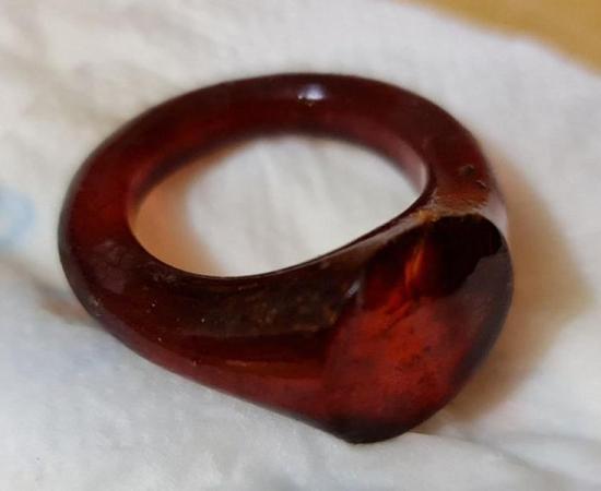 One of the rare amber rings found in a 1,000-year-old grave in Poland. Source: Jerzy Sikora