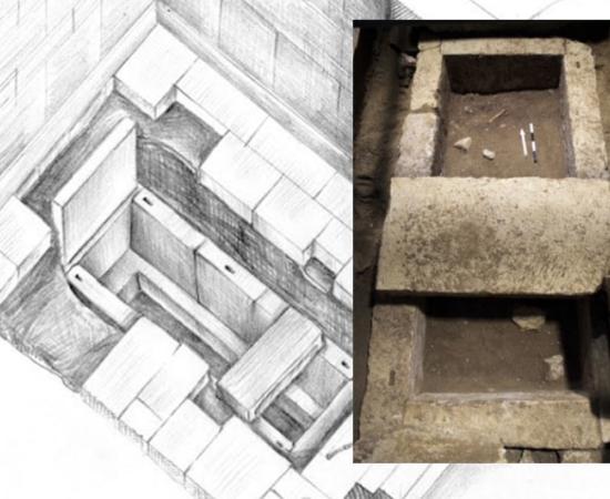 Skeleton found inside Limestone Sarcophagus in Amphipolis Tomb