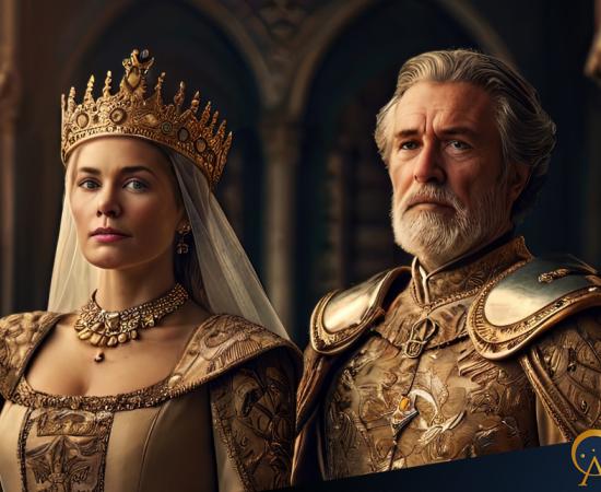 AI image of medieval royals.