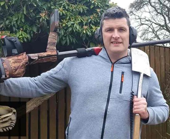 Alan Baxter with his detecting equipment. Source: Alan Baxter