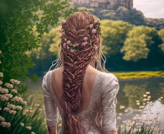 Elaborate medieval hairstyle. Source: QuietWord / Adobe Stock.