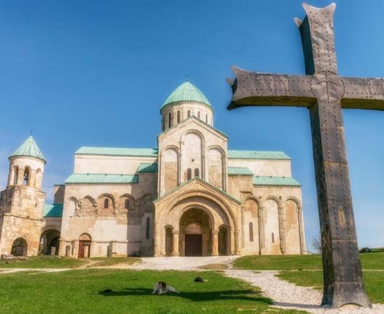 The Cathedral of the Dormition is an 11th century cathedral in Kutaisi, Georgia of the Bagrationi dynasty. Photo source: viii / Adobe Stock.