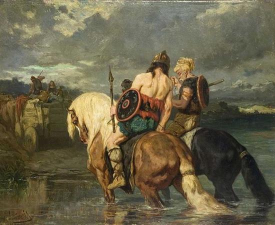 Goths cross a river by Évariste-Vital Luminais.